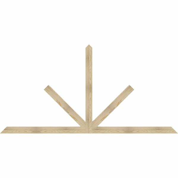 Ekena Millwork Saratoga Rough Sawn Timber Gable Bracket, Douglas Fir, 108"W x 54"H x 2"D x 4"F, 12/12 Pitch GBW108X54X0204SAR00RDF - main